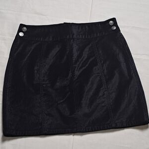 Free People Faux Velour Mini Skirt NWT Size 31 Jet Black